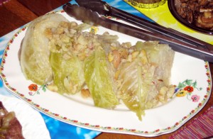 Savoy cabbage and chestnuts