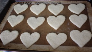 Heart shaped sugar cookies 
