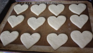 Heart shaped sugar cookies