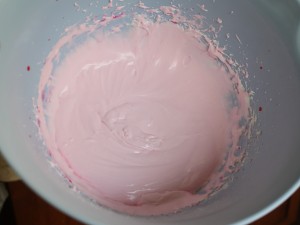 Pale pink royal icing
