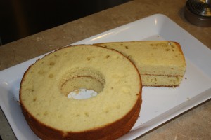 Here is the number 6 cake "in the raw" before applying icing.